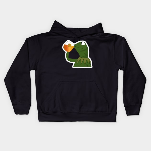 Sipping Sips Drinking Tea - Sips Fact Kids Hoodie by mangobanana